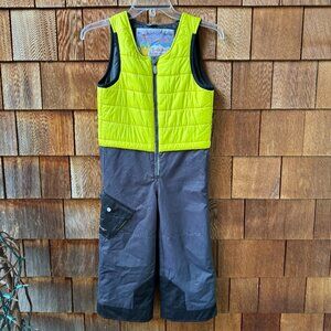 OBERMEYER I-GROW Snow Bib Snowboard Outerwear Yellow/Grey/Black in Youth 5